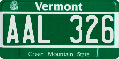 VT license plate AAL326