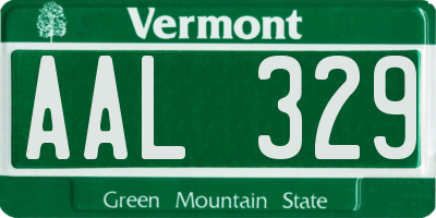 VT license plate AAL329