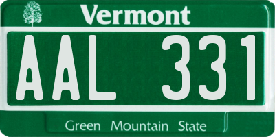 VT license plate AAL331