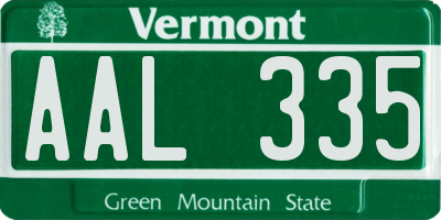 VT license plate AAL335