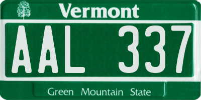 VT license plate AAL337