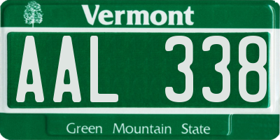 VT license plate AAL338