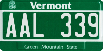 VT license plate AAL339