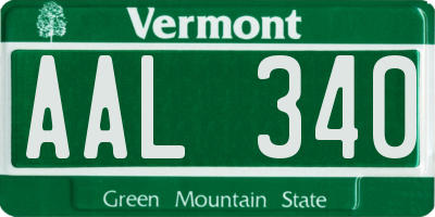 VT license plate AAL340