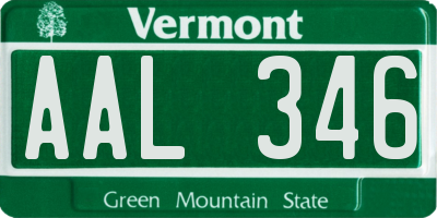 VT license plate AAL346