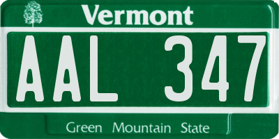 VT license plate AAL347