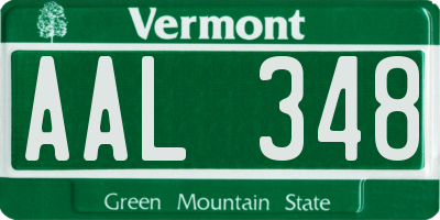 VT license plate AAL348