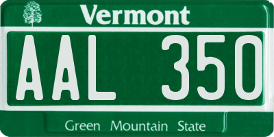 VT license plate AAL350