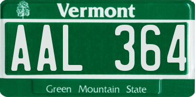 VT license plate AAL364
