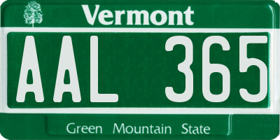 VT license plate AAL365