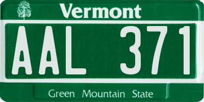 VT license plate AAL371