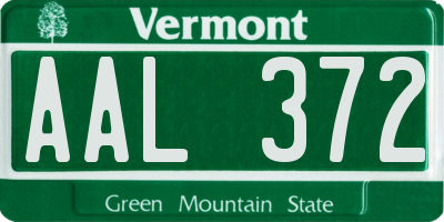 VT license plate AAL372