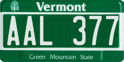 VT license plate AAL377