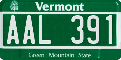 VT license plate AAL391