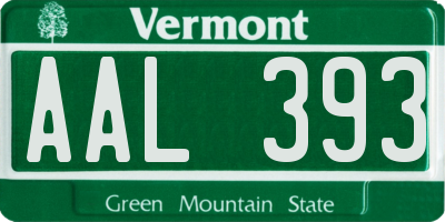 VT license plate AAL393
