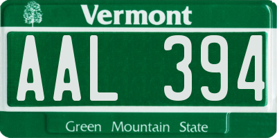 VT license plate AAL394