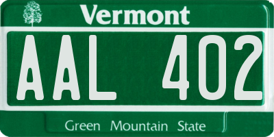 VT license plate AAL402