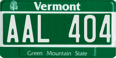 VT license plate AAL404