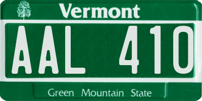 VT license plate AAL410