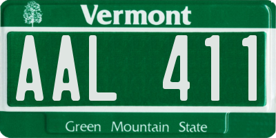 VT license plate AAL411