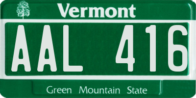 VT license plate AAL416