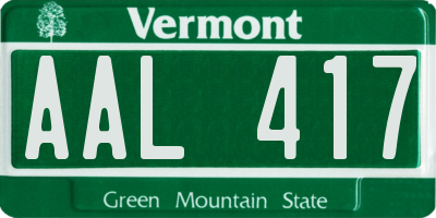 VT license plate AAL417