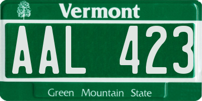 VT license plate AAL423