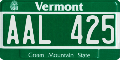 VT license plate AAL425