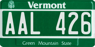 VT license plate AAL426