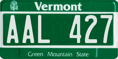 VT license plate AAL427