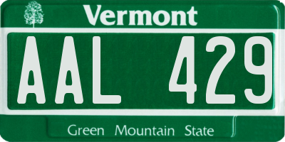 VT license plate AAL429
