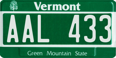 VT license plate AAL433
