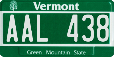 VT license plate AAL438