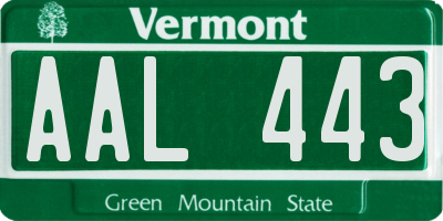 VT license plate AAL443