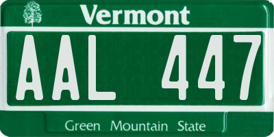 VT license plate AAL447