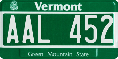 VT license plate AAL452