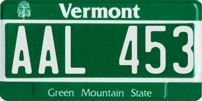 VT license plate AAL453