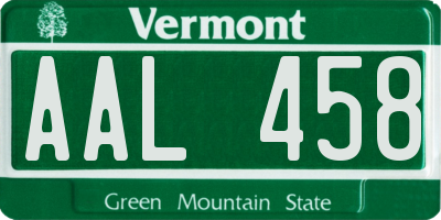 VT license plate AAL458