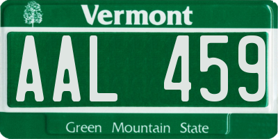 VT license plate AAL459