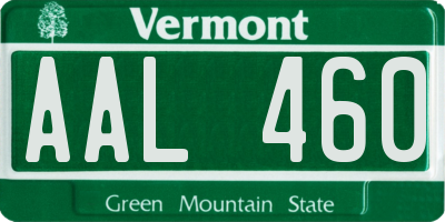VT license plate AAL460