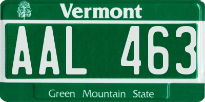 VT license plate AAL463