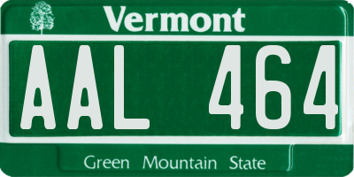 VT license plate AAL464