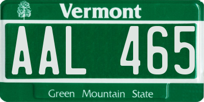 VT license plate AAL465