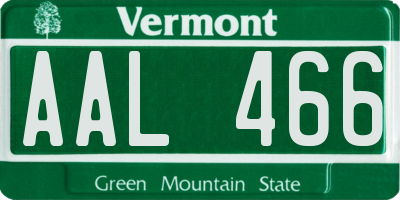 VT license plate AAL466