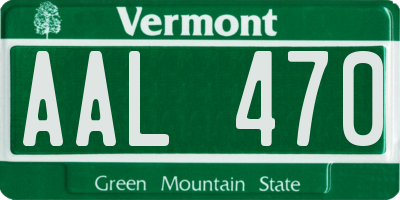 VT license plate AAL470