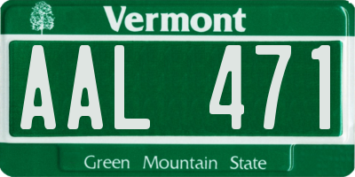 VT license plate AAL471