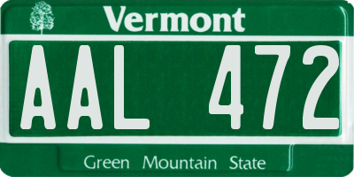 VT license plate AAL472