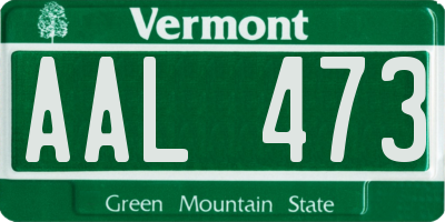 VT license plate AAL473
