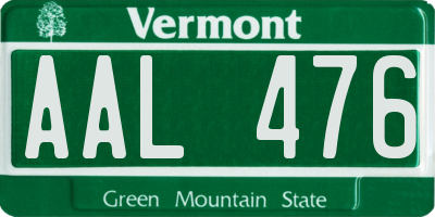 VT license plate AAL476