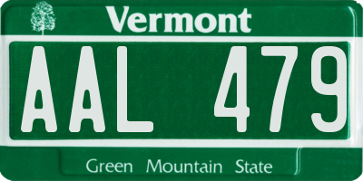 VT license plate AAL479